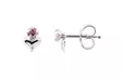 Sydän ja kivi pink korvakorut 4,5mm - Hopeiset korvakorut - H2153P - 1