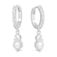 Hopearenkaat zirkoneilla, roikkuu zirkon - Hopeiset korvakorut - E-3451ZP - 1