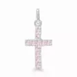 Essi hopearisti pinkeillä zirkoneilla - Rippiristi hopea - C10066P - 3