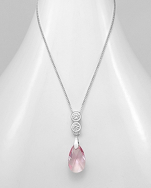 Kaulakoru Swarovski-kristallilla IN72P - Hopeiset kaulakorut - IN72P - 1