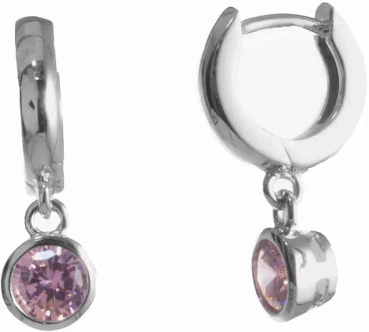 Korvarengas heiluva zirkoni C10098P - Hopeiset korvakorut - C10098P - 1