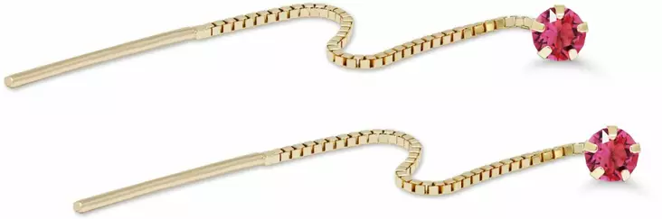 Läpivedettävä vaalenapunainen zirkoni kultaa 3mm - Kultaiset korvakorut - K20081P - 1