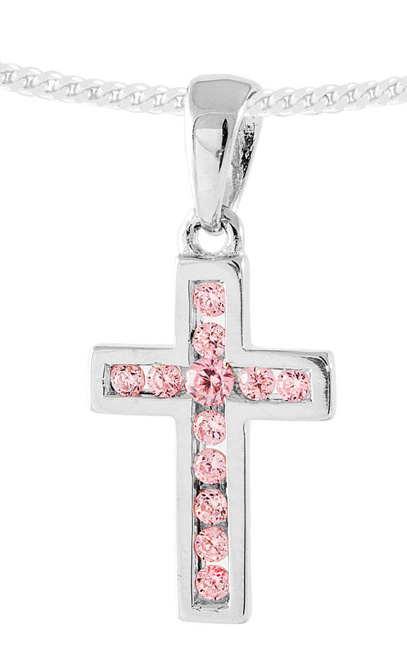 Risti pinkeill=C3=A4 zirkoneilla C10276P - Rippiristi hopea - C10276P - 1