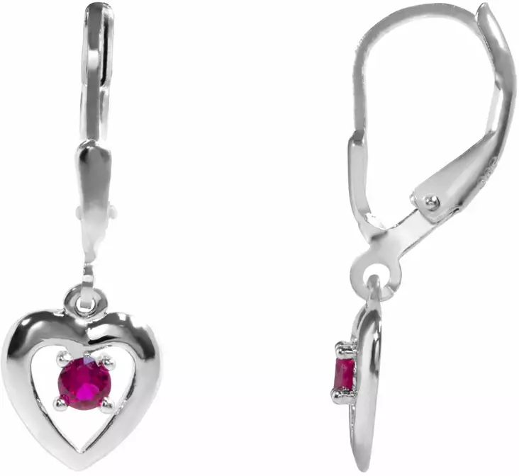 Syd=C3=A4n korvakoru kuokulla rubiinin cz CKK194RP - Hopeiset korvakorut - CKK194RP - 1
