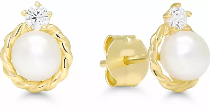 Kultaiset helmikorvakorut zirkoneilla 6-K-E12787ZP - Kultaiset korvakorut - 6-K-E14787ZP - 1