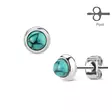 Turkoosi korvakorut 6mm H1004TQ - Teräksiset korvakorut - H1004TQ - 1