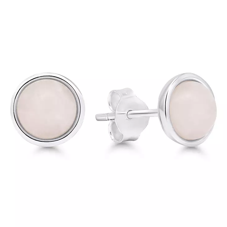 Hopeakorvakorut kuukivi 8,2mm - Hopeiset korvakorut - 70566RQ - 1