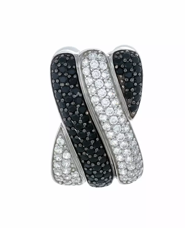 Hopeinen riipus mustilla ja kirkkailla zirkoneilla C70375R - Hopeiset riipukset - C70375R - 1