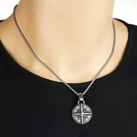 Vintage Kompassi riipus Steel - Miesten kaulakorut ja riipukset - AB10S - 2