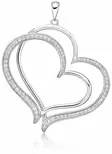 Hopeinen sydänriipus kirkkailla zirkoneilla - Hopeiset riipukset - C10092S - 2