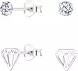 Diamond setti 2 paria korvakoruja - Hopeiset rannekorut - Y74269S - 1