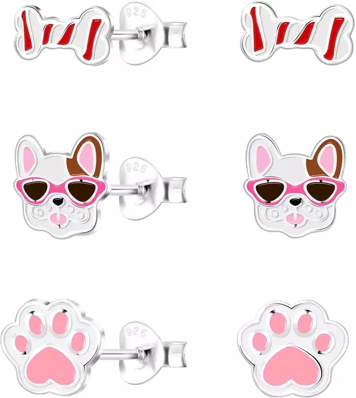 Makee korvissetti 3 paria korviksia - Hopeiset korvakorut - Y7922S - 1