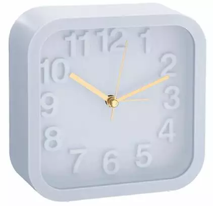 Herätyskello 3D 13x13cm Vaaleansininen - Herätyskellot - Z916S - 1