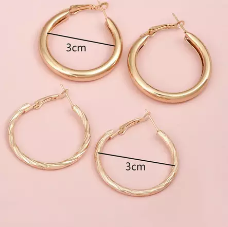 Korvakorusetti kaksi paria, pyöreät - Teräksiset korvakorut - K1553SET - 2