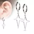 H4155ST Korvarenkaat risti-tähti - Teräksiset korvakorut - H4155ST - 1