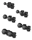 Korvakorusetti 5 paria 3-7mm tappi musta - Teräksiset korvakorut - HB03-7-SET - 1