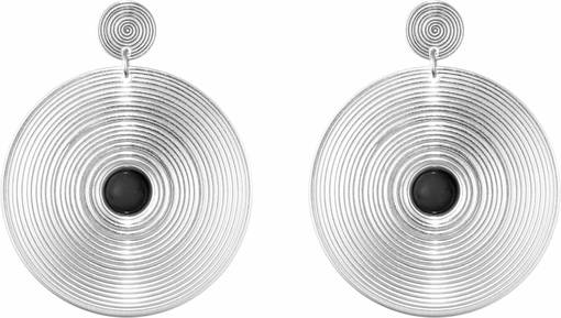 Hopeiset korvakorut mustalla onyksill=C3=A4 - Hopeiset korvakorut - 2668770ONT - 1