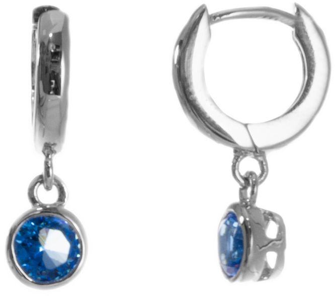 Korvarengas heiluva zirkoni turkoosi - Hopeiset korvakorut - C10098T - 1