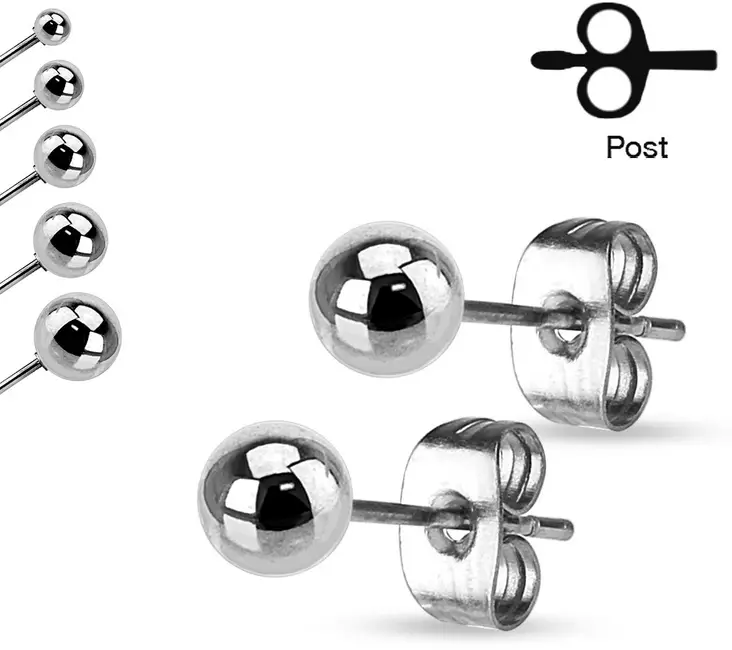 Pallokorvis ter=C3=A4s - Teräksiset korvakorut - HEB2ST - 1