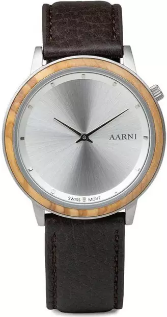 Aarni Loihi Oliivipuu edest=C3=A4 - Aarni miesten rannekellot - LOIHI-OLIIVIPUU - 1