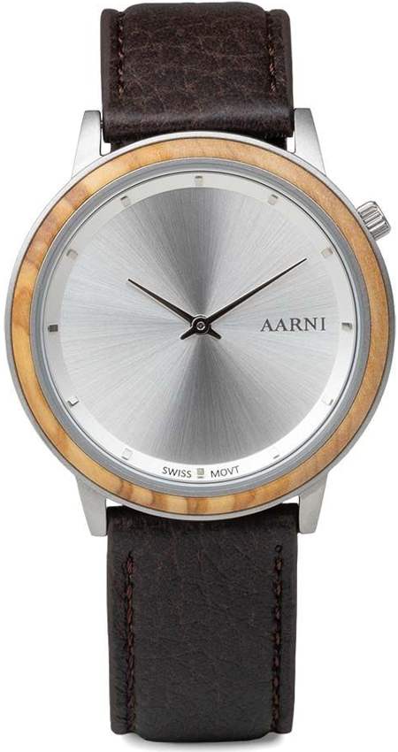 Aarni Loihi Oliivipuu edest=C3=A4 - Aarni miesten rannekellot - LOIHI-OLIIVIPUU - 1