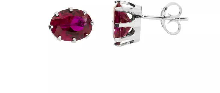 Korvakorut lila ovaali zirkoni H2180PU - Hopeiset korvakorut - H2180PU - 1