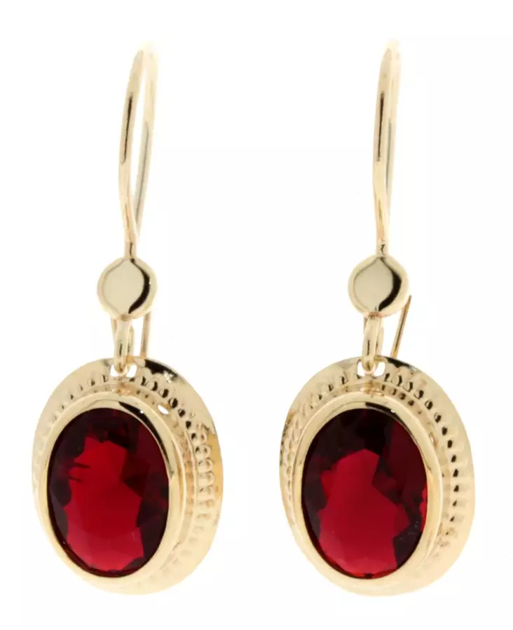 Kultaiset korvakorut punaisilla korukivill=C3=A4 K40074LI - Kultaiset korvakorut - K40074PU - 1