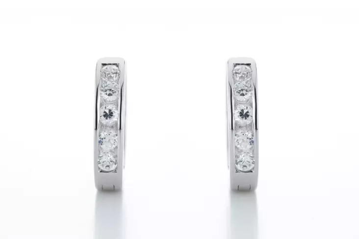 Korvakorut kreoli hopeaa violetit zirkonit - Hopeiset korvakorut - C10142V - 1