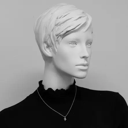 Valkokultainen risti zirkonilla C24-1055W - Rippiristi kulta - C24-1055W - 2