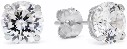 Valkokultaiset korvakorut 6mm - Kultaiset korvakorut - 6-K-RC60ZW - 1