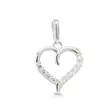 Sydän riipus zirkonein 9,2 x10,4mm valkokultaa - Kultaiset riipukset - 6-P64024ZW - 1