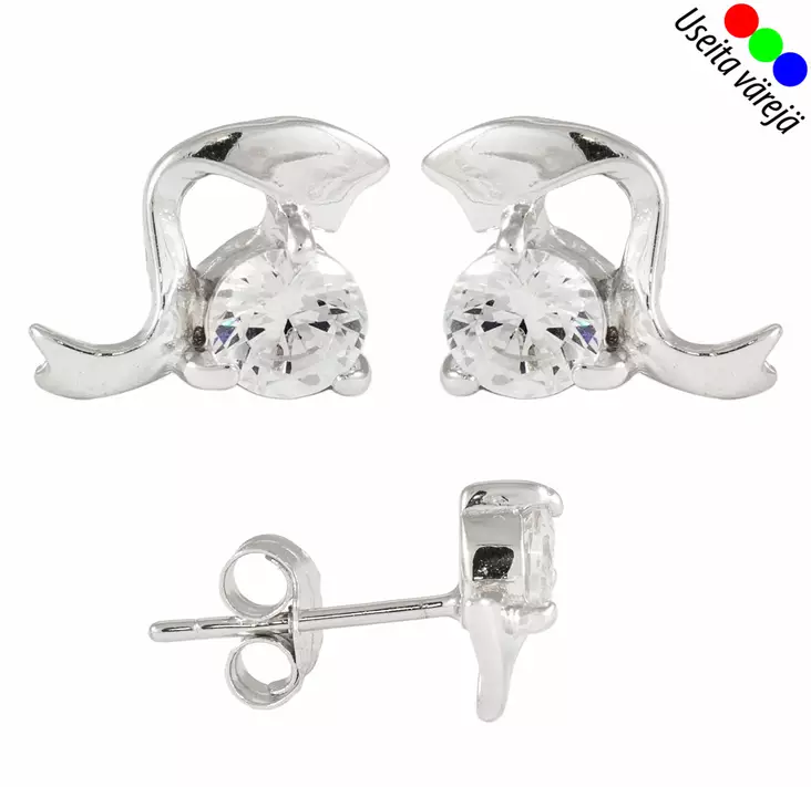 Korvakorut kihara, hopea - OUTLET korvakorut - JSS6638W - 1