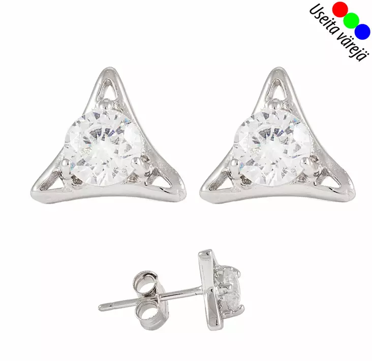 Korvakorut kolmio, hopea - OUTLET korvakorut - JSS6689W - 1