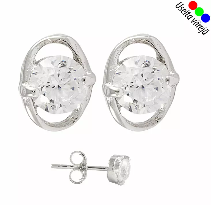 Korvakorut ovaali, hopea - Super outlet - korvakorut - JSS6814W - 1