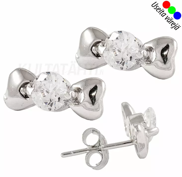 Korvakorut rusetti, hopea - OUTLET korvakorut - JSS6704W - 1