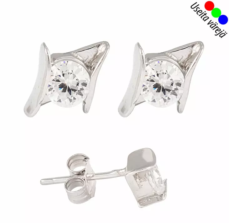 Korvakorut ruutu, hopea - OUTLET korvakorut - JSS6691W - 1