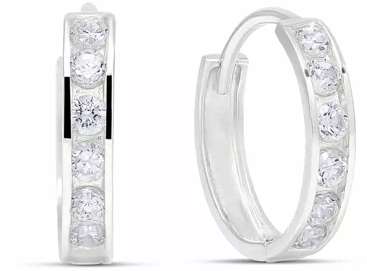 K-E377ZW korvarengas valkokulta zirkonit - Kultaiset korvakorut - 6-E3747ZW - 1