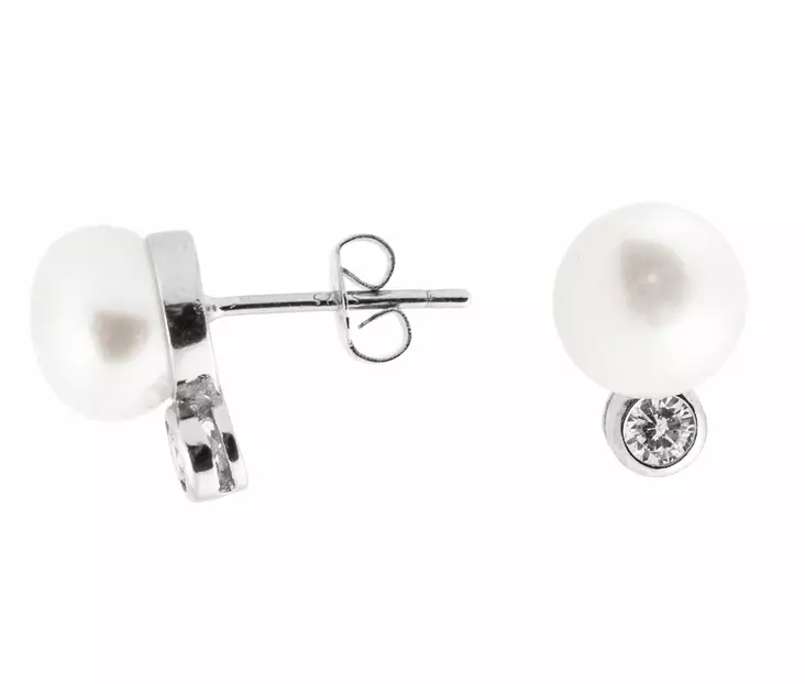 Hopeiset helmikorvakorut FE0013W - Helmikorvakorut - FE0013W - 1