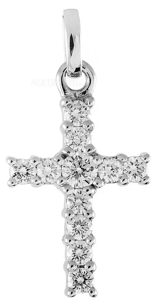 Timanttiristi valkokultaa - Rippiristi kulta - C3-1255W - 1