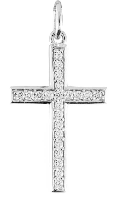 Valkokultainen timanttiristi C81-1251W - Timanttiriipukset - C81-1251W - 1