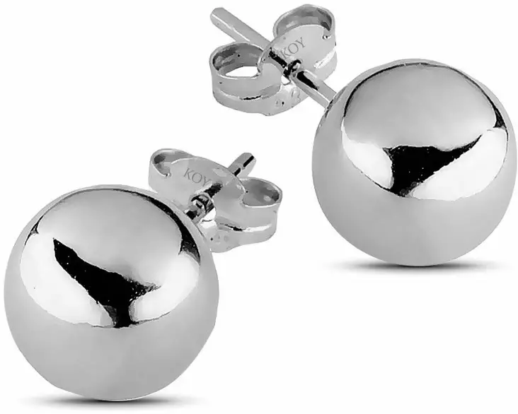 Valkokultaiset Pallokorvakorut 100251W - Kultaiset korvakorut - 6-100251W - 1