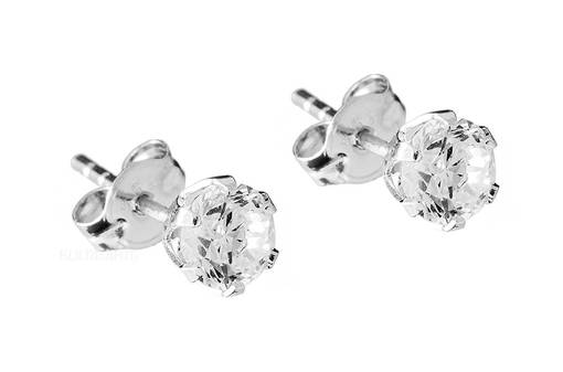 Valkokultaiset korvakorut zirkoneilla 148991ZW - Kultaiset korvakorut - 148991ZW - 1