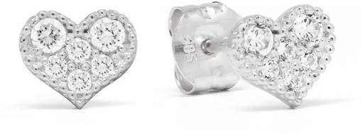 Valkokultaiset korvakorut zirkoneilla - Kultaiset korvakorut - K-E383027W - 1