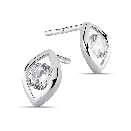 Valkokultasilmu zirkonilla K-E32376ZW - Kultaiset korvakorut - 6-E32376ZW - 1