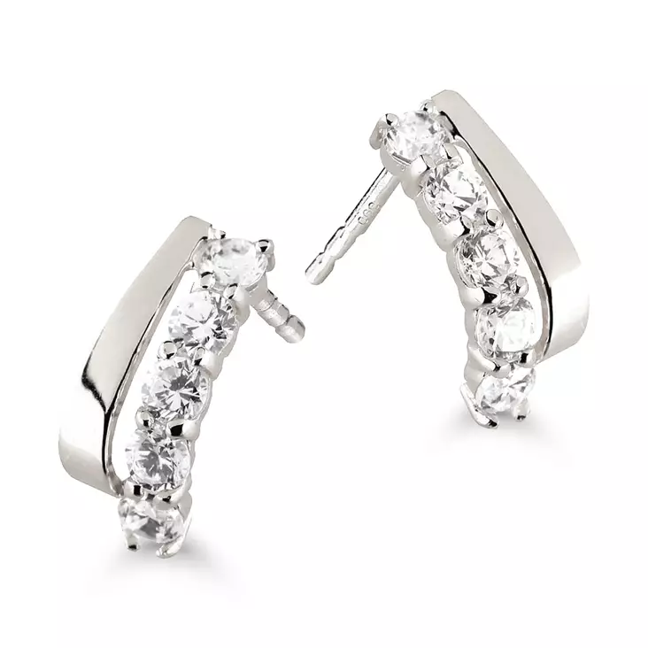 Valkokorvakorut puolikaari - Kultaiset korvakorut - 6-E31682ZW - 1