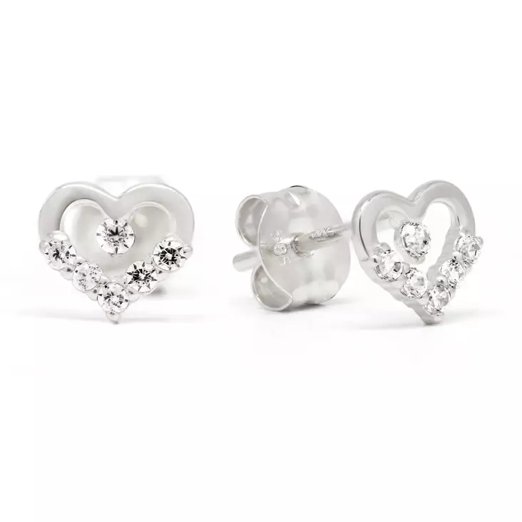 Kultakorvakorut avosydän zirkoneilla - Kultaiset korvakorut - 6-E37448ZW - 1