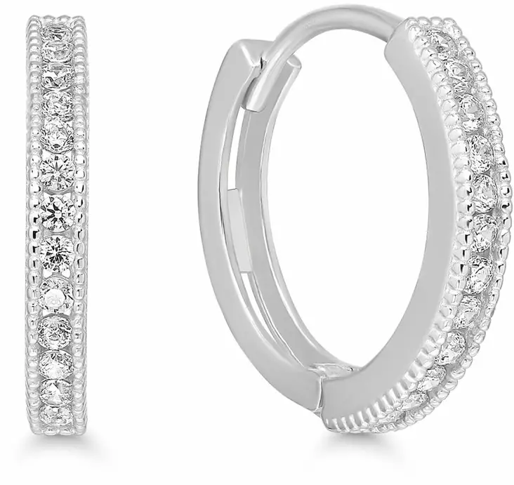 Saranalliset kultakorvarenkaat zirkoneil - Kultaiset korvakorut - 6-E42969zw - 1