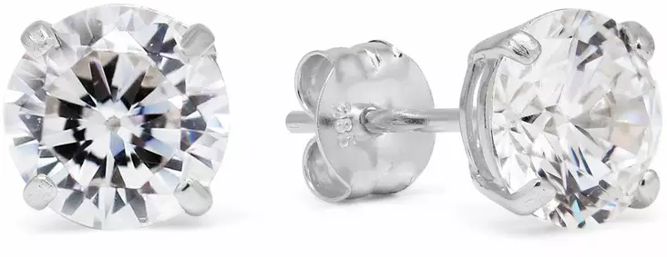 Valkokultaiset korvakorut 6mm - Kultaiset korvakorut - 6-K-RC60ZW - 1