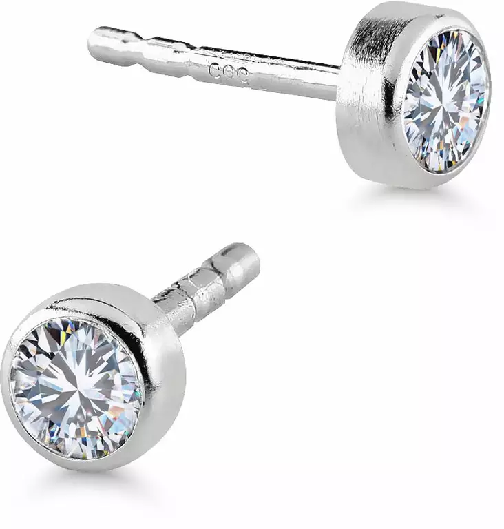 valkokultaiset korvakorut zirkoneilla SA-0206-03ZW - Kultaiset korvakorut - SA-0206-03ZW - 1