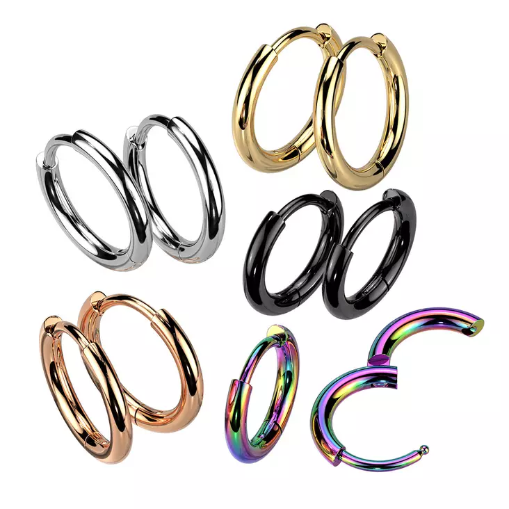 Hoop korvarenkaat 16mm terästä - Teräksiset korvakorut - H483W - 1